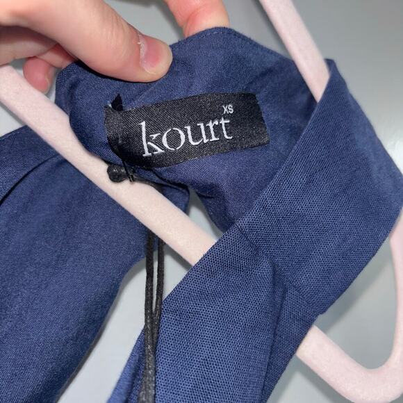 Kourt Navy Blue Sleeveless Wrap Crop Tank Top | Size XS | NWT - Picture 8 of 10